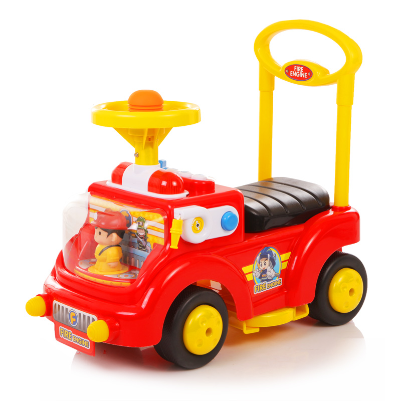 Детская красная машина-каталка Fire Engine, световые и звуковые эффекты  